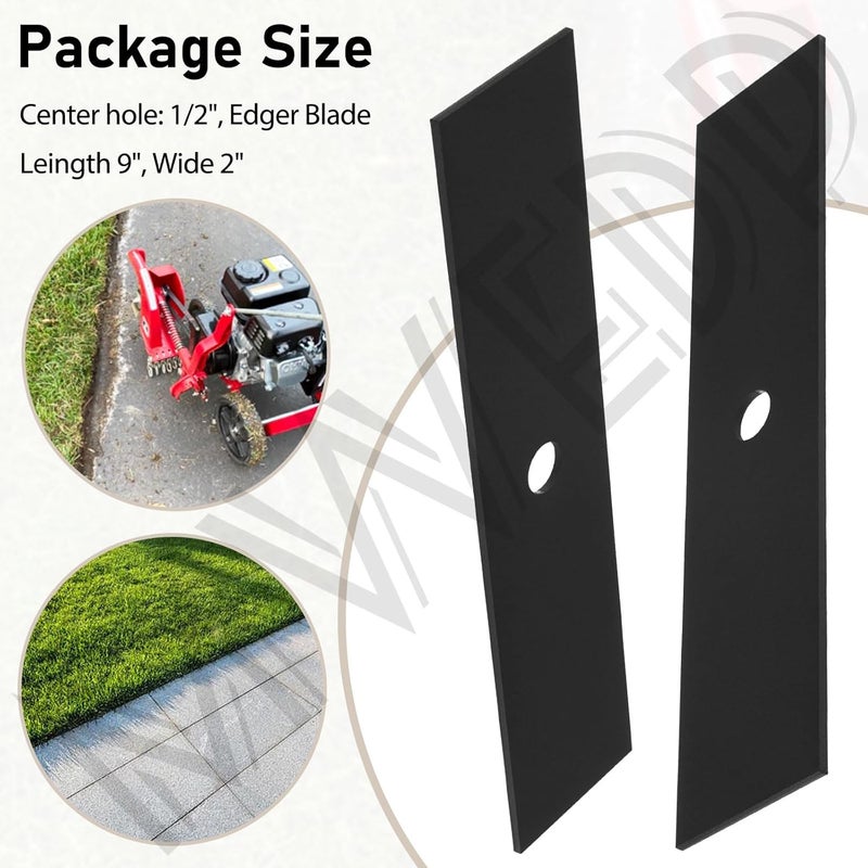 MWEDP 2 Pack Universal 9" x 2" （1/2 Hole） Edger Blade 2059 Compatible with Mclane & Power Trim Edgers, King O Lawn Edgers, Tru-Cut Edgers - Image 5